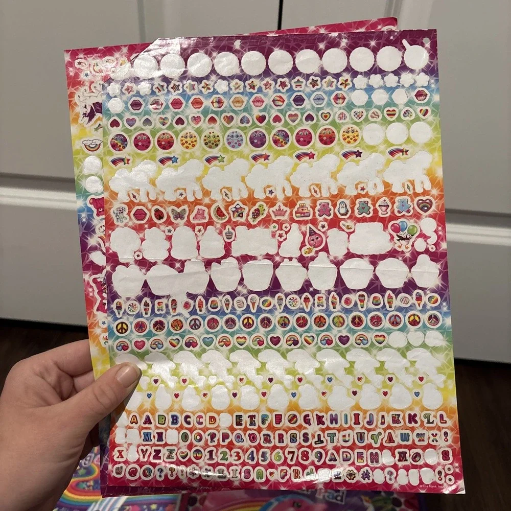 Lisa Frank Puppies Unicorns Trifold Flip Out Organizer‎ Crayons Stickers Puzzles